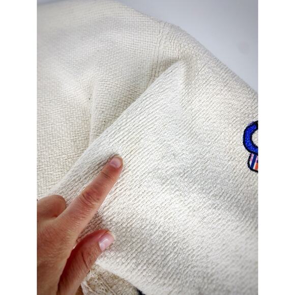 VTG Cat Tea Party Kimono Fringe Jacket Patchwork Embroidered Cottagecore Whimsy - Picture 12 of 12